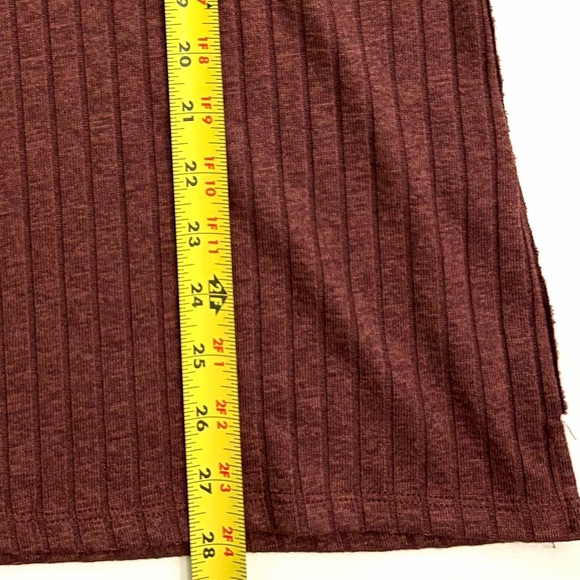 Free People Knit Top Heart Strings Short Sleeve Ribbed Shirt Mahogany Size Small - Picture 10 of 10
